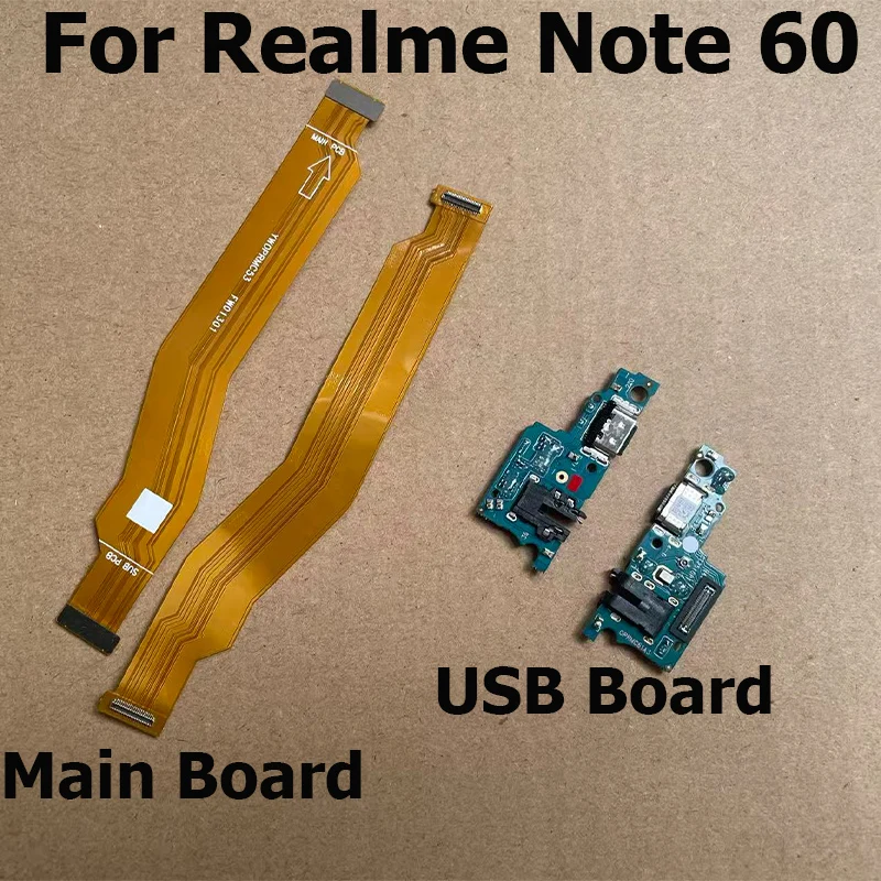 For Realme Note 60 Main Mother Motherboard + USB Charging Dock Port Mic Microphone Connector Board Flex Cable Replacement