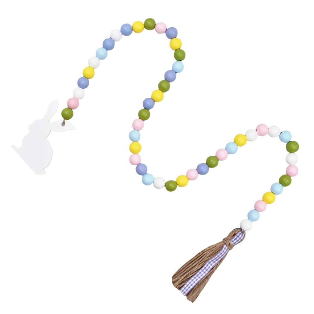 

Hanging Rabbit Decorative Pendant Tassel Garland Banner Decoration Bunny Carrot Beaded