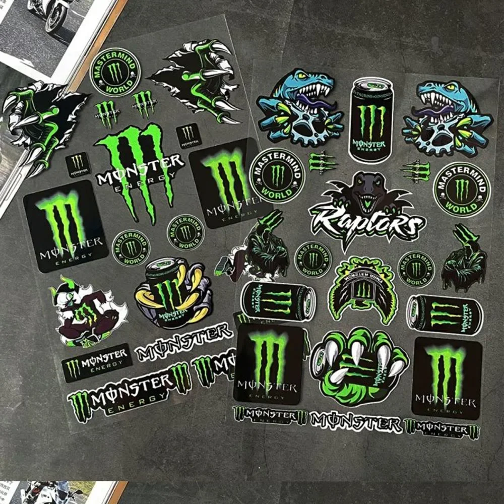 New Monster Energy Reflective Sticker Suitable for Motorcycle Modification Decals Racing Helmet Waterproof Decorative Sticker