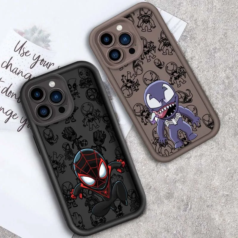 

Venom Spider-Man Popular Cool For Apple iPhone 16 15 14 13 12 11 Pro Max Plus Eye Ladder Soft TPU Silicone Cover Phone Case
