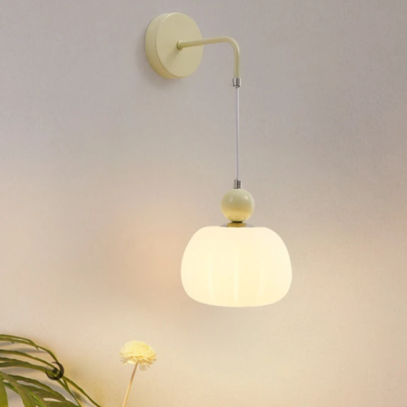 Cream Wind Children's Room Wall Lamp Nordic Bedroom Bedhead Light Corridor Creative Pumpkin Living Room Dining Room Light