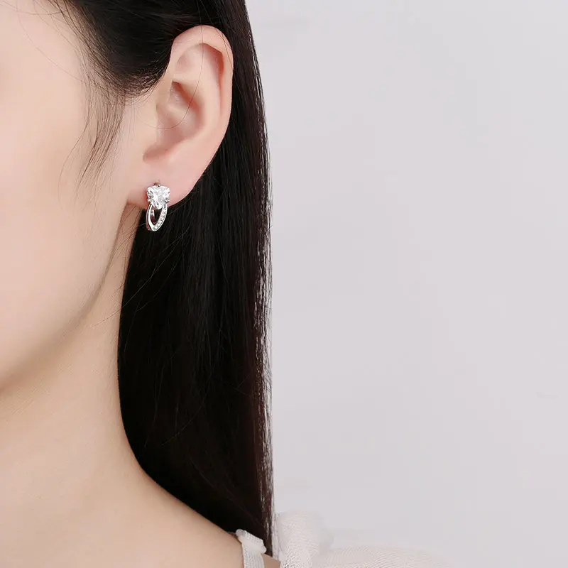 925 Sterling Silver Zirconia Small Hoop Earring For Girls Child Wome Beautiful Aros Huggies Earring Jewelry