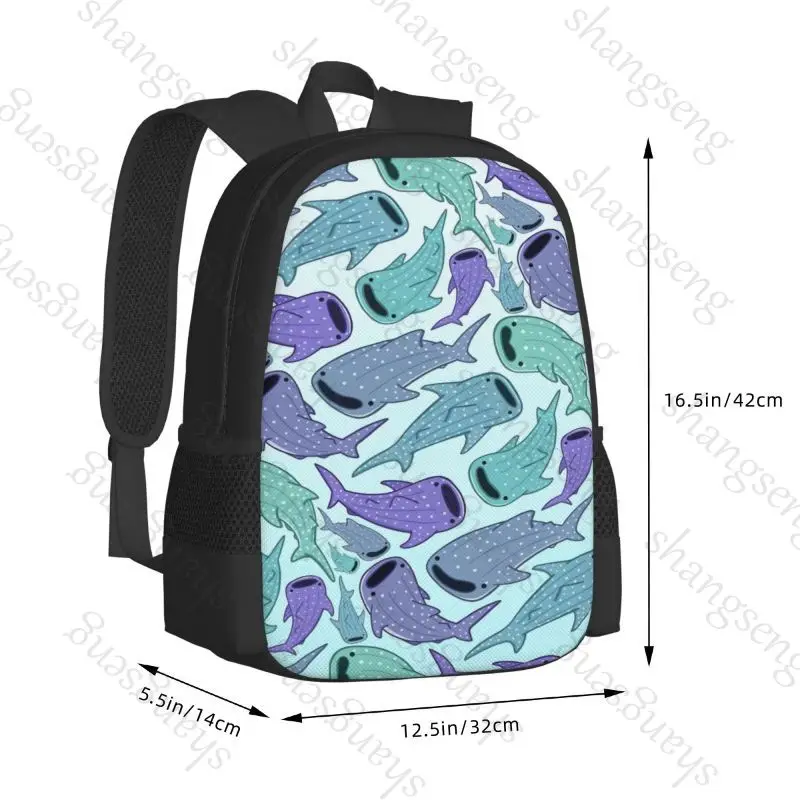Cartoon Shark Large capacity printed schoolbag boys and girls backpack teenagers students leisure travel commuter backpack