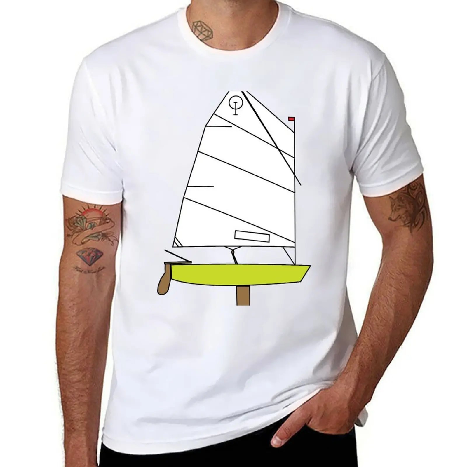 Optimist Sailing Dinghy T-Shirt man t shirts high quality luxury brand t shirts for man cotton funny T-Shirt