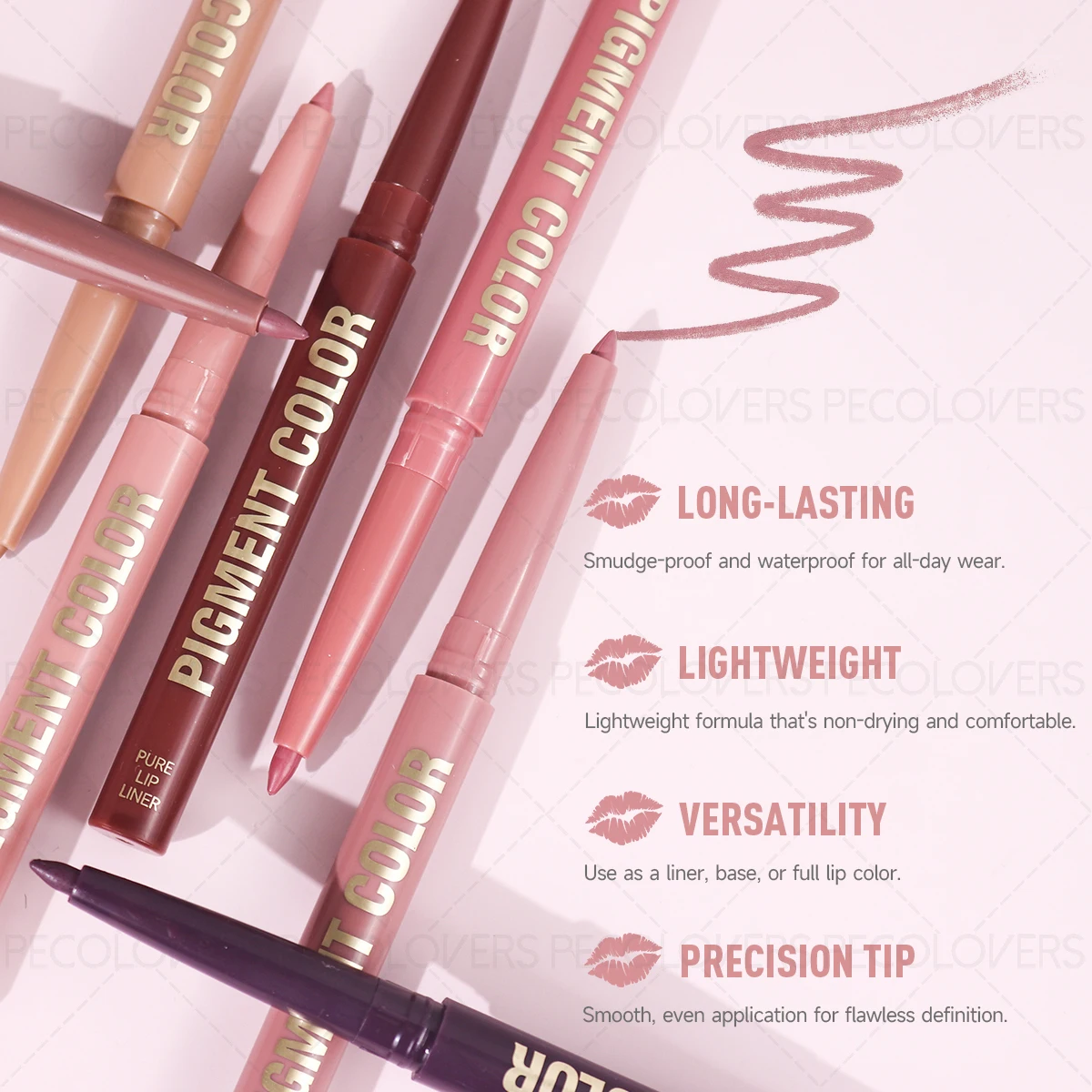 Matita labbra opaca impermeabile, rossetto a lunga durata, rossetto liscio, antiaderente e idratante