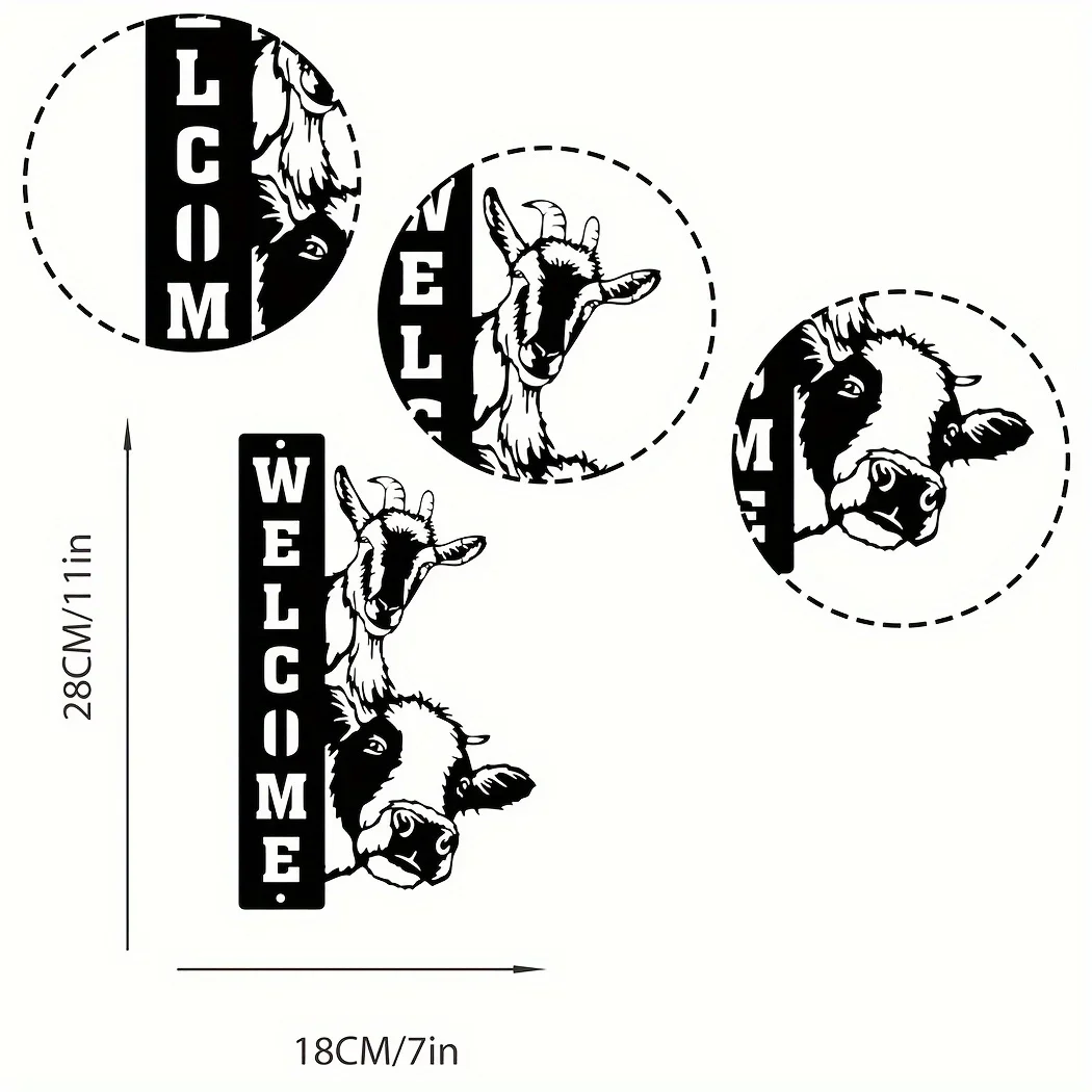 HelloYoung letreros decorativos de placas, letrero de granja, letrero de vaca y oveja, letrero de granja de bienvenida, arte de pared de granja, decoración de Granero