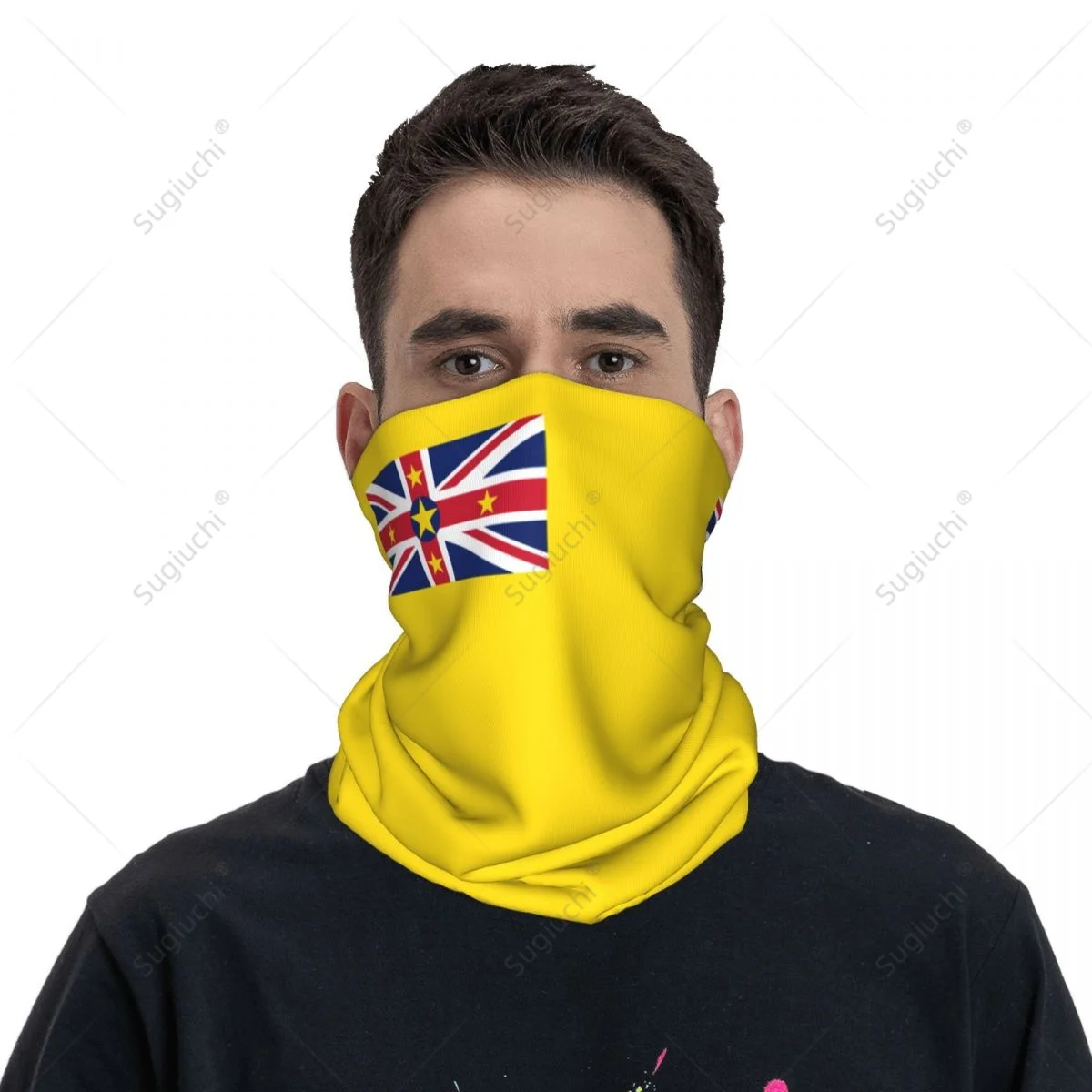 

Unisex Niue Flag Neckerchief Scarf Neck Face Mask Scarves Neck Warmer Seamless Bandana Headwear Cycling Hiking