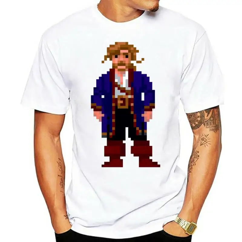 Guybrush Threepwood T Shirt pixel secret of monkey island 8-bit retro game