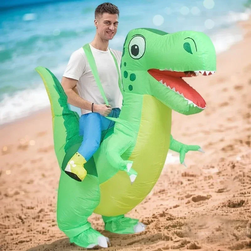 

Inflatable Dinosaur Costume for Adults Fun T-Rex Ride-On Costume for Halloween Role Play Party - Unique Jurassic Themed Costume