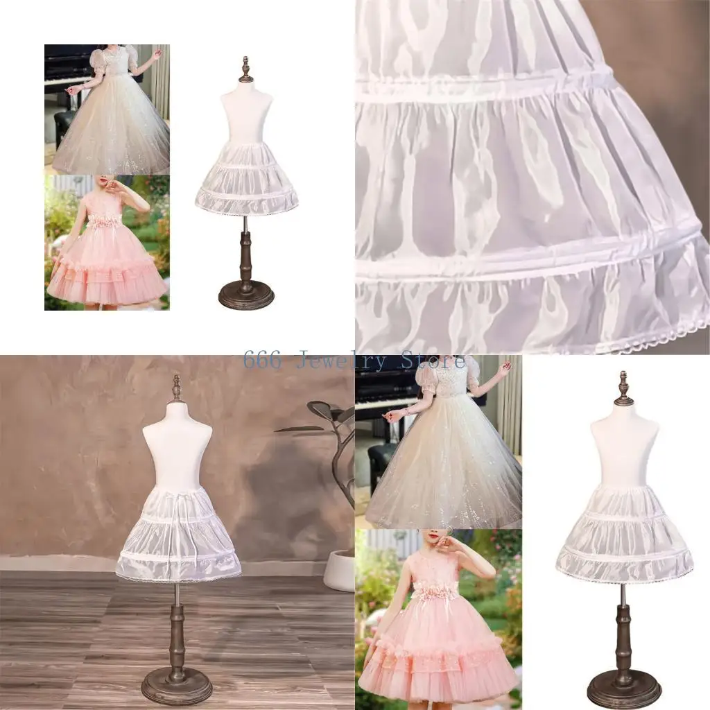 

F2TD Детская белая нижняя юбка с гибкой структурой поддержки, идеально подходящая для официальных мероприятий и выступлений