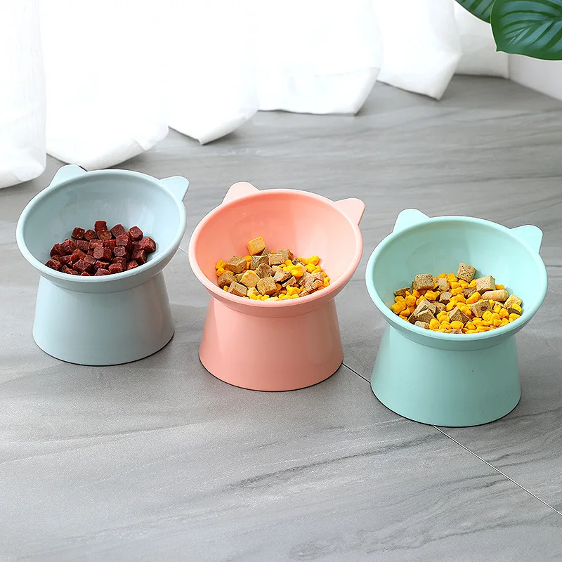 Dog Cat Bowl with Raised Stand Pet Feeder Bowls for Cat Cervical Vertebra Protection Pet Food Water Dog Cat Feeder Pet Products