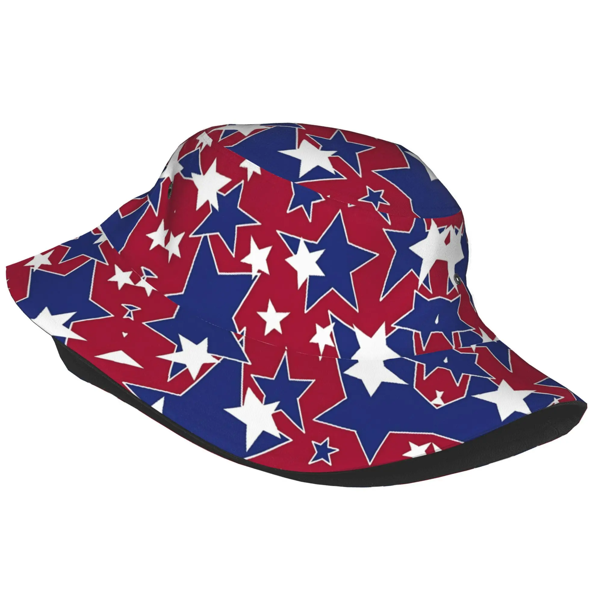 1pc Men's & Women's Patrioti Bucket Hat Foldable All-Season Cap with Red/White/Blue Star Stripe Design Fishing Hat for Beach