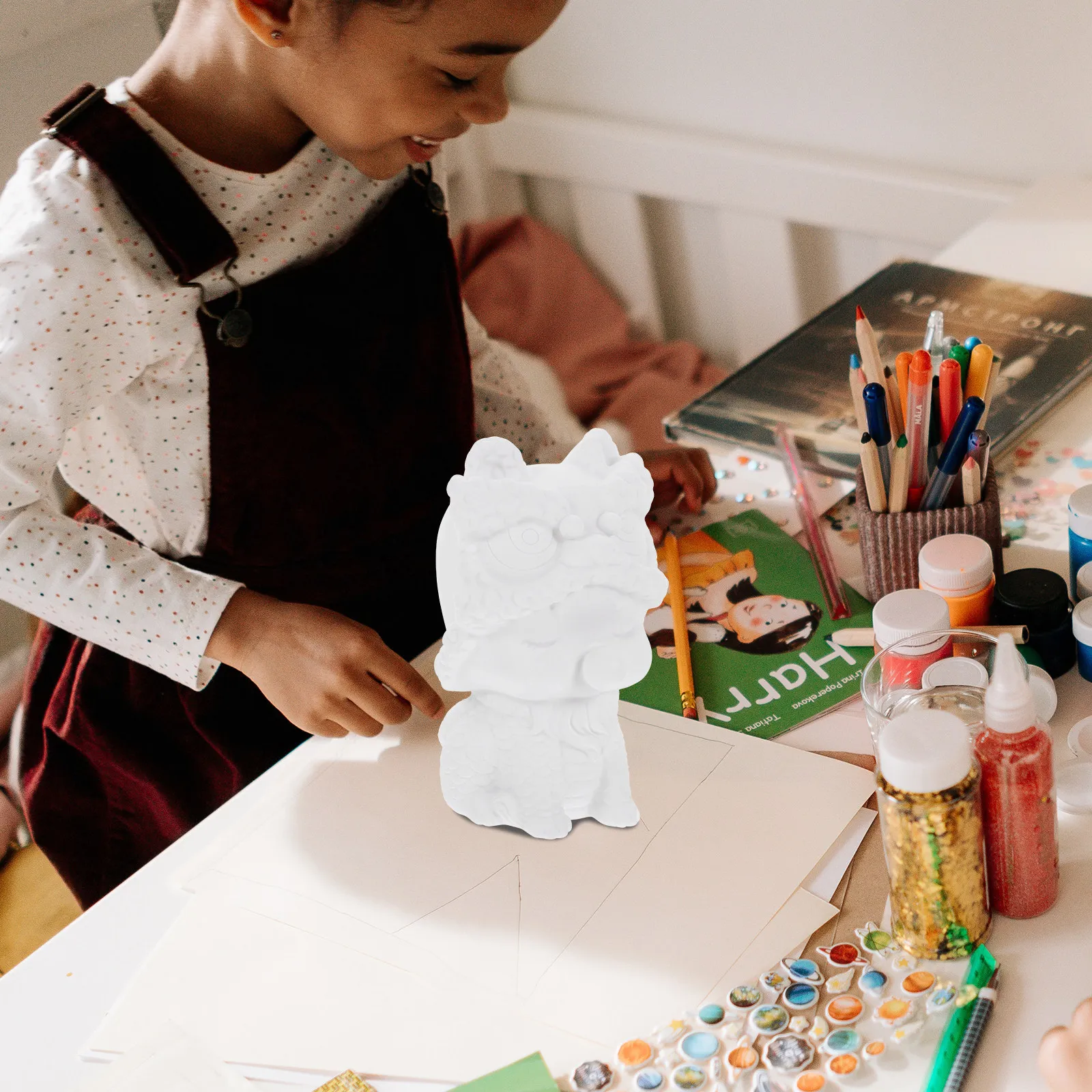 DIY Unfinished Coin Bank Kids Safe Coloring Set Creative Graffiti Drawing Children Coin Container Coloring Supply