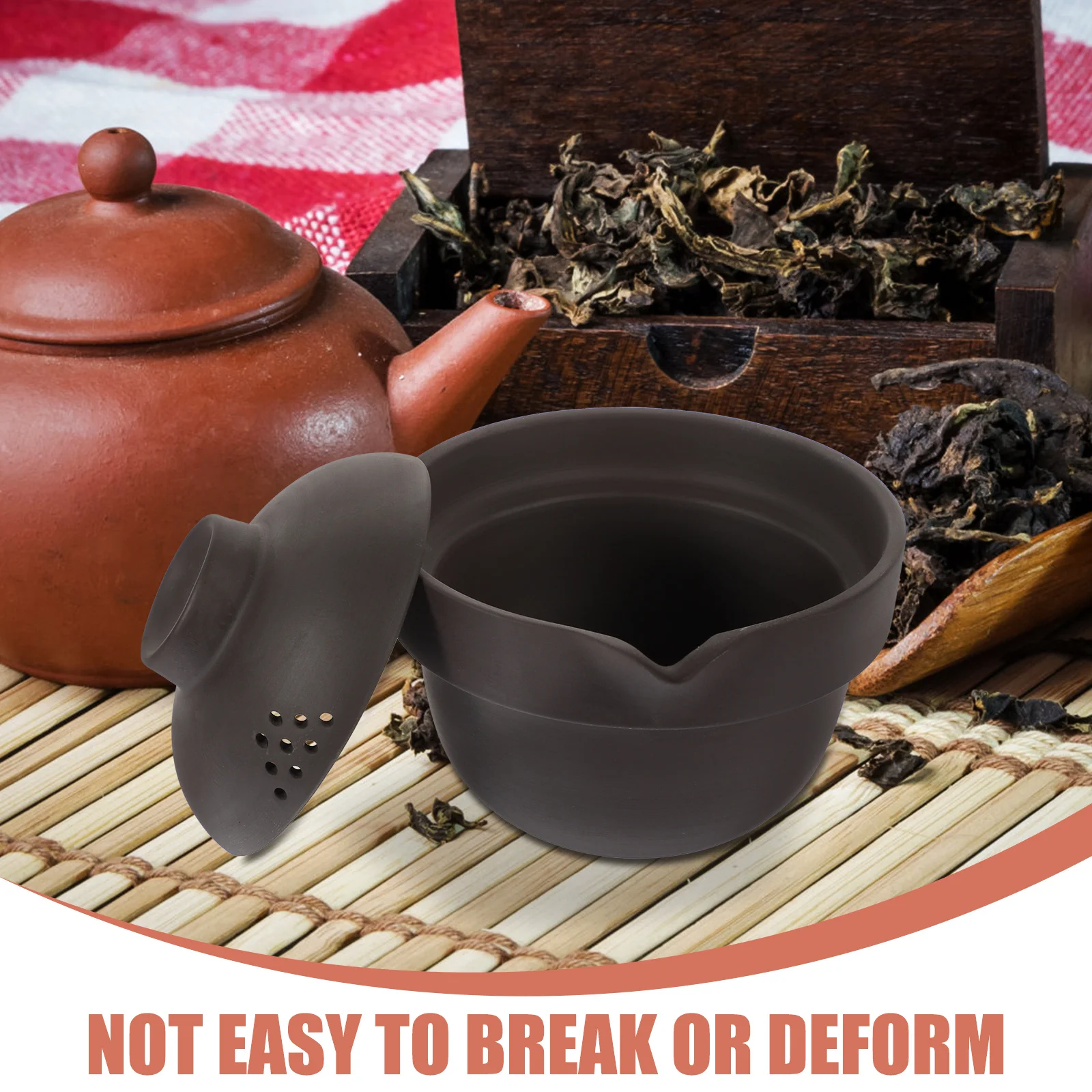 

1Set Purple Clay Travel Tea Set Portable Ceramic Teapot and Four Cups for Camping Outdoor Brewing Kit