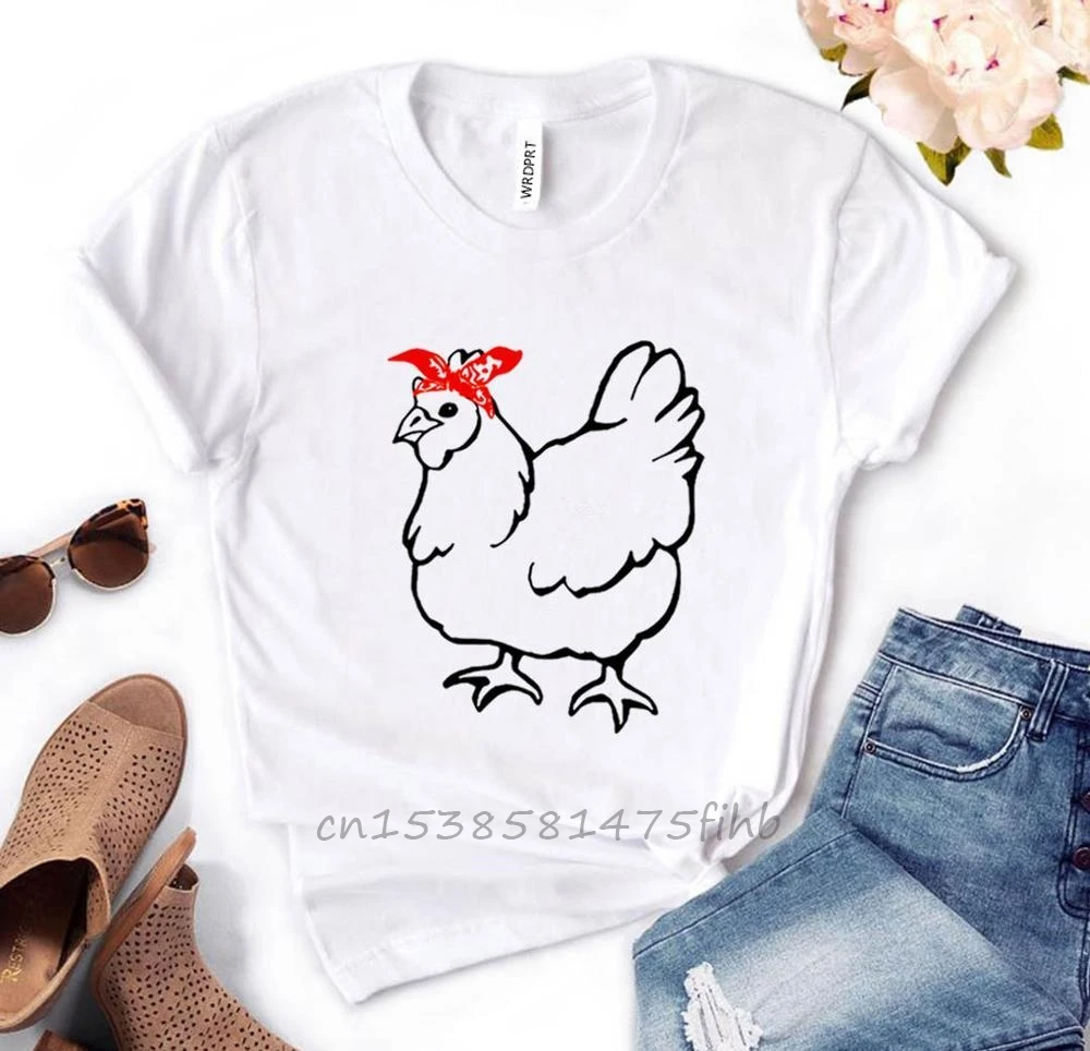 

Chicken Bandana Mama Print Women Tshirts No Fade Premium T Shirt For Lady Woman T-Shirts Graphic Top Tee Customize