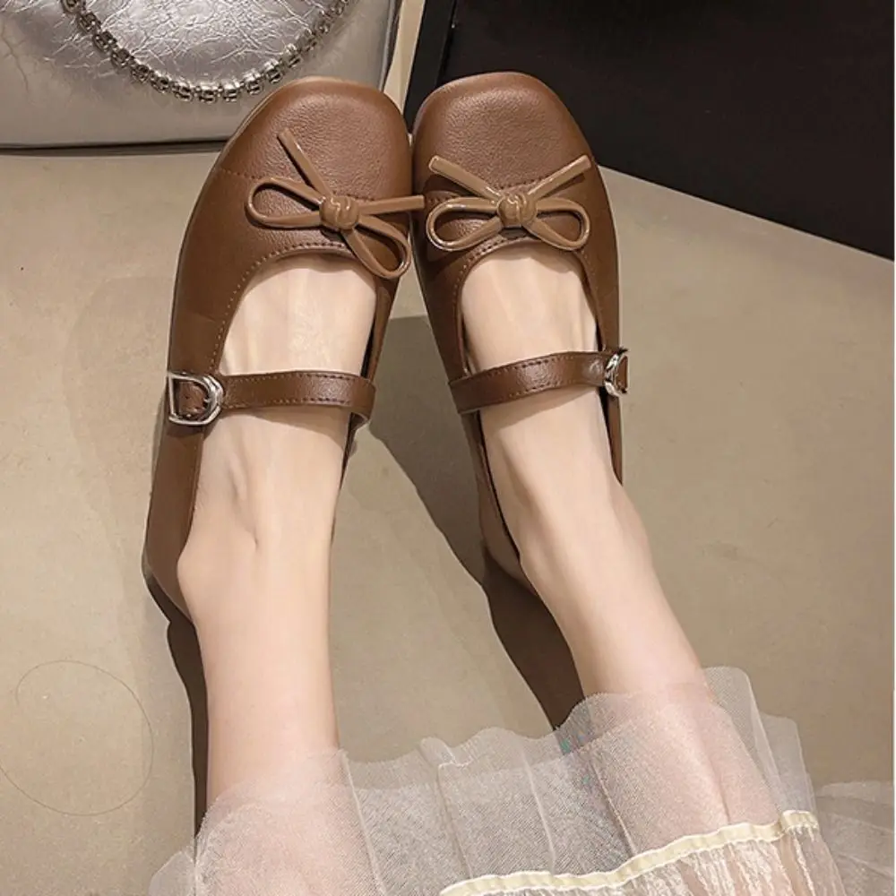 Sweet Women's Pearl Bow Tie Sandals Non-slip Comfortable Low Heel Summer Dresses Flats Soft Flat Versatile Toe-covering Slippers