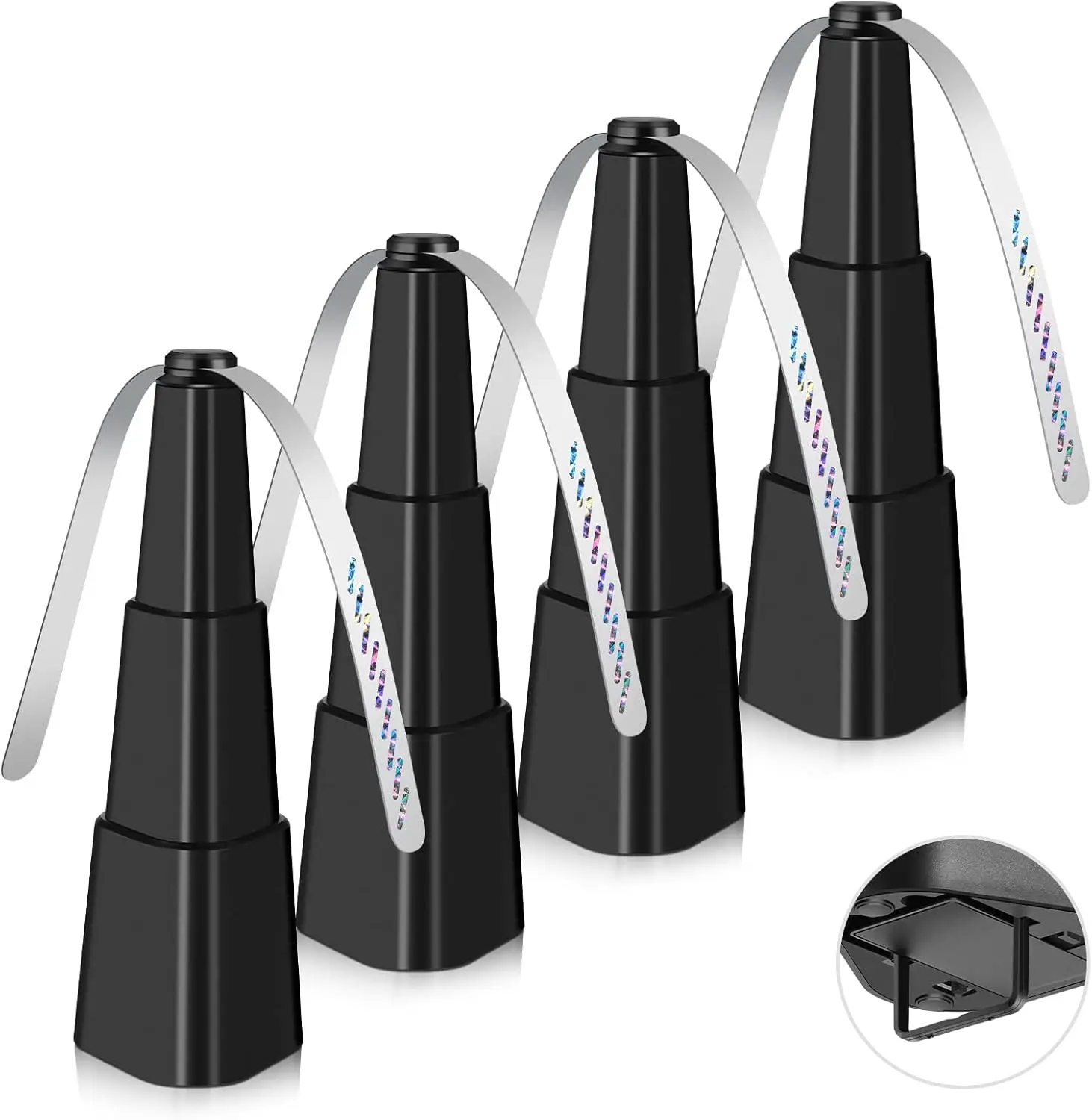 Fly Fans for Tables Holographic Blade 4 Pack Fly Repellent, Indoor Outdoor Use All Season Neutral