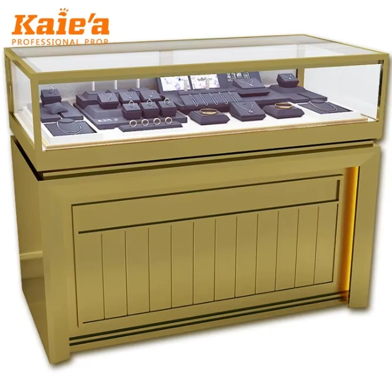 Luxury Glass Jewelry Store Display Cases Lockable Jewelry Display Showcase and Counter for Jewelry Store