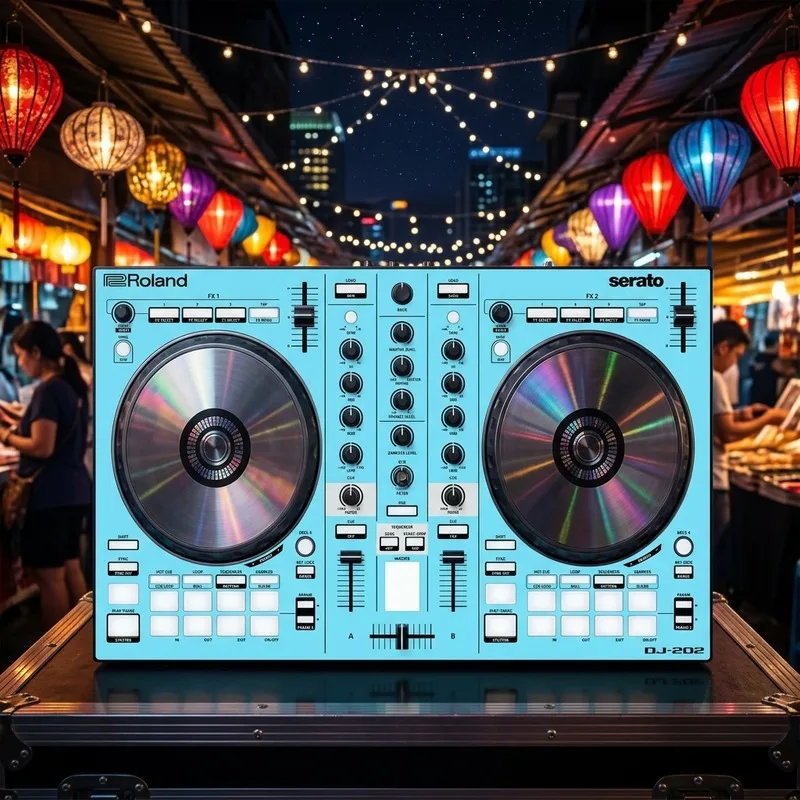 Roland DJ-202 Controller Skin Decal, Colorful Protective Vinyl Wrap for DJ-202, Customizable Personalized Sticker