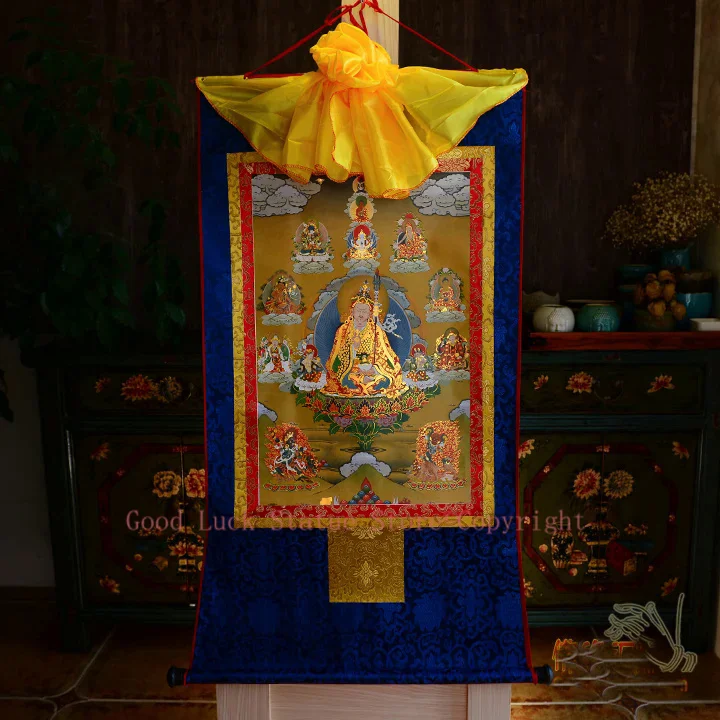 

Wholesale Buddhist supplies-120CM LARGE--Buddhism Nyingma Guru Rinpoche Padmasambhava Buddha Thang-ga Thangka Buddha painting