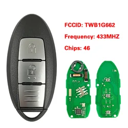 CN027035 TWB1G662 Key For N-issan Micra Juke Sentra Patrol Note Navara Tiida Frontier Smart Key CWTWB1U825 434MHZ ID46 Chip