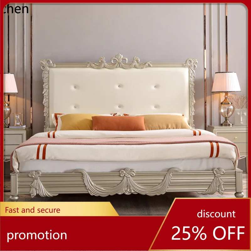 

ZML Solid Wood Bed 1.8m Master Bedroom Double Bed 1.5m