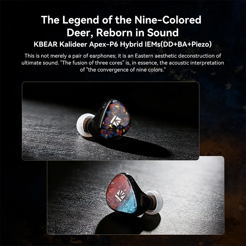 KBEAR Kalideer Apex-P6 1DD+1BA+1ピエゾモニターIEMハイブリッド