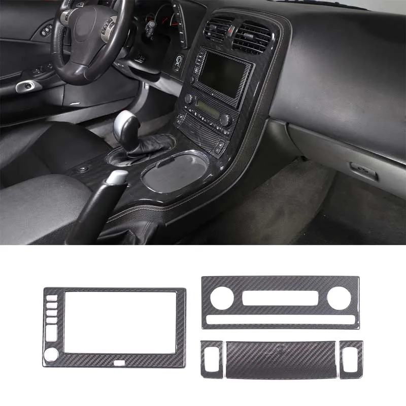 

For Chevrolet Corvette C6 2005-2013 Car Central Control Navigation Screen Panel Decorative Frame Real Carbon Fiber Accessories