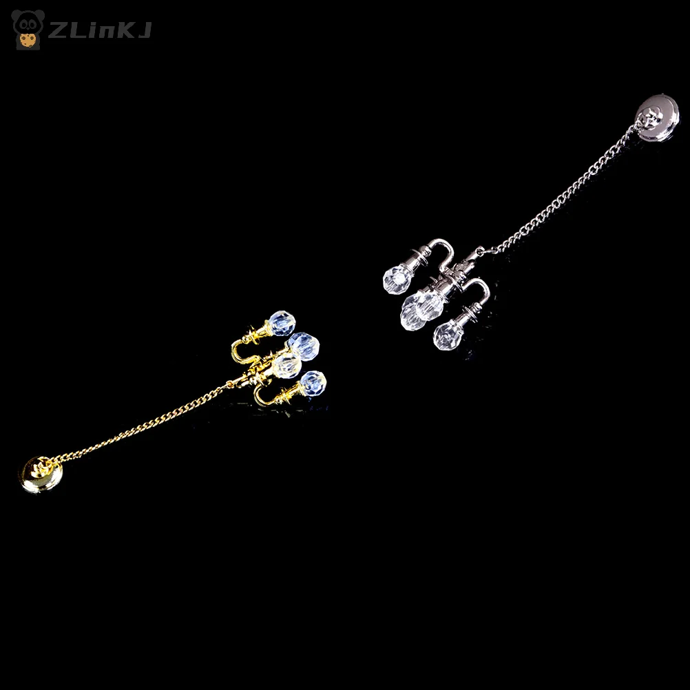 ▶1:12 Scale Vintage Chandelier Mini Furniture Toy Playing House Miniature Dollhouse Ornament Ceiling Lamp Model Doll Accessories
