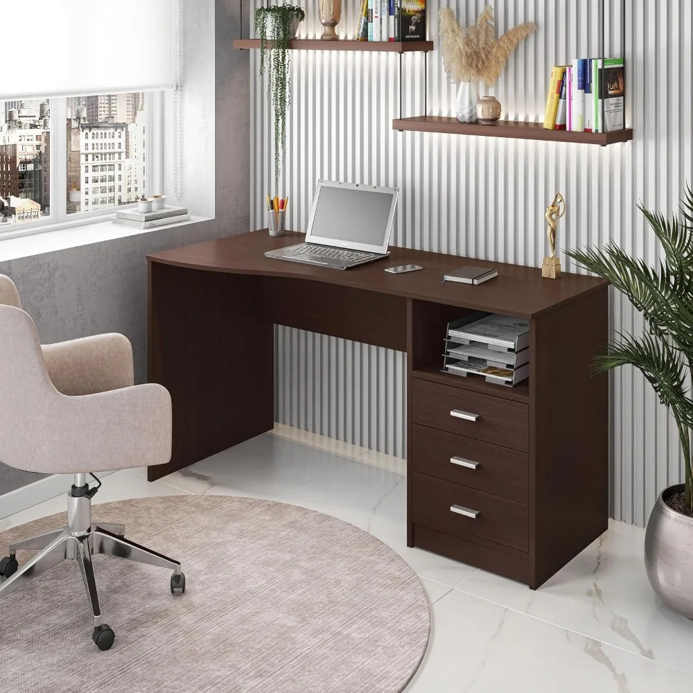 51 Inch Classic Computer Desk with Drawers and Storage | Spacious, Sturdy Desk for Modern Home Office