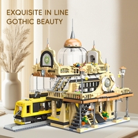 In stock Ideas City Street view Creative Bigboy Railway Europe train MOC Building Block toy gifts Star Christmas 1945pcs