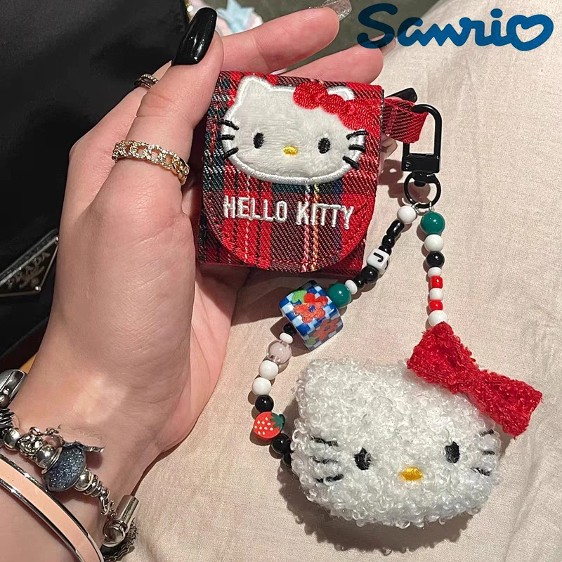 

Sanrio Hello Kitty Colorful Beaded Keychain Cartoon Backpack Pendant Decoration Plush Phone Strap Wrist Strap Christmas Gifts