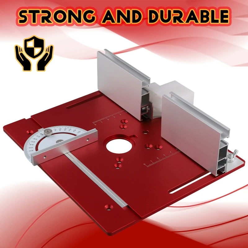 ABYN-Woodworking Router Lift Kit Router Table Insert Plate Aluminum For 65Mm Diameter Motors W/ Miter Gauge Guide And Bracket