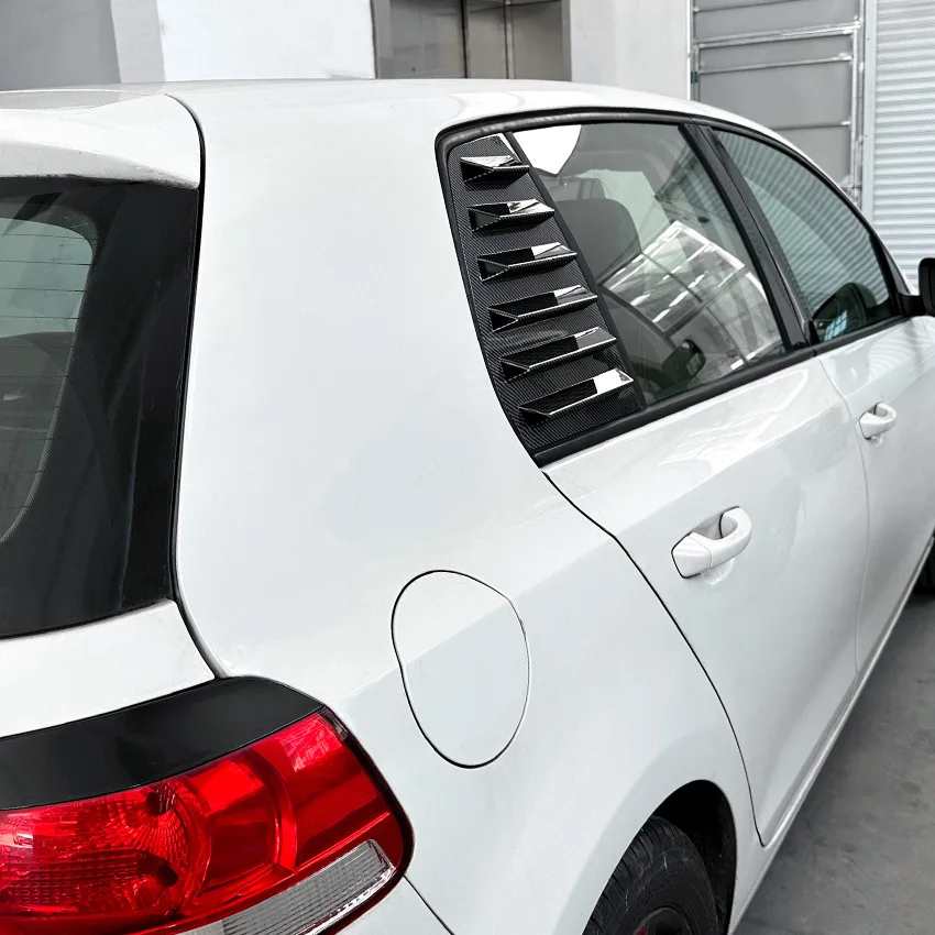 Car Rear Window Louver For VW Golf 6 MK6 2008 2009 2010 2011 2012 Shutter Cover Side Vent Scoop Blinds Trim Car Sticker