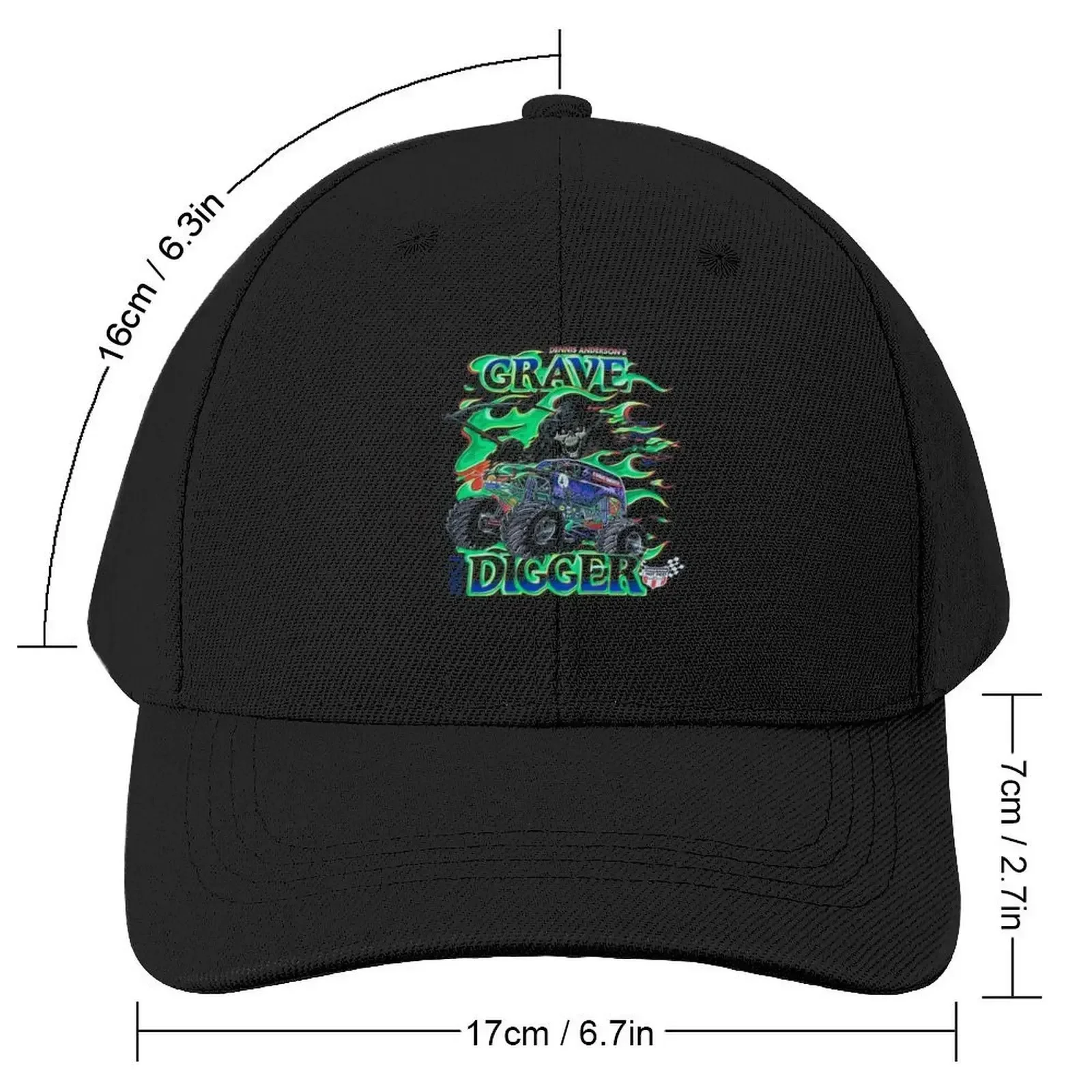 Grave Digger Dennis Anderson Green Vintage Baseball Cap Ball Cap Beach Outing Hat Baseball Cap sun hat Men's Luxury Women's