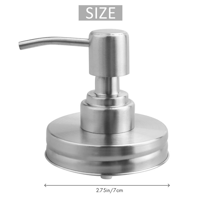 Double Stainless Steel Soap Pump And Lotion Dispenser Lid,Replacement Rust Proof Soap And Lotion Dispenser Pump For Mason Jars O