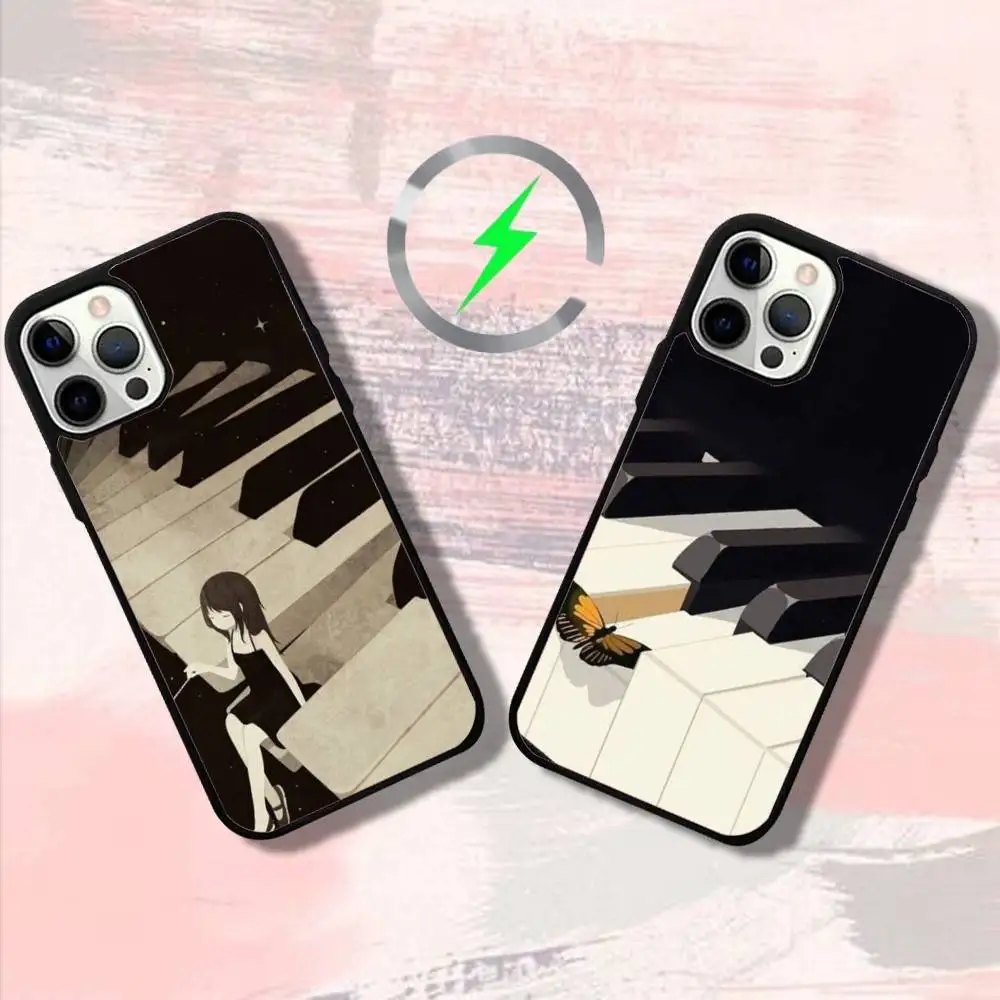 

Art Piano Phone Case For iPhone 16,15,14,13,12,11,Pro,Max,Plus,Mini,SE4,E Magnetic Magsafe Wireless Charging