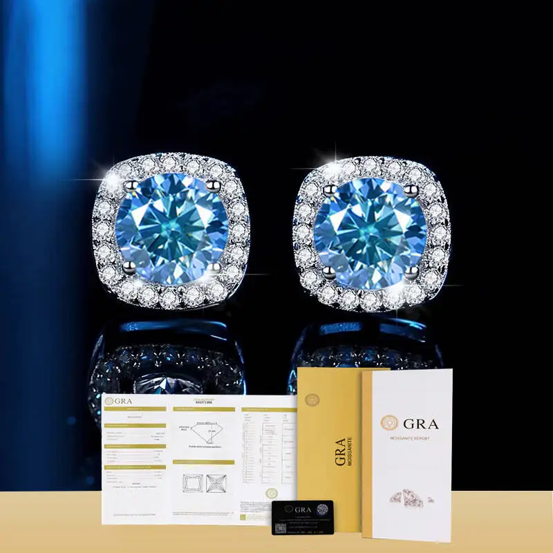 

Классические серьги-гвоздики TY из стерлингового серебра 925 пробы с квадратными сверкающими муассанитами для женщин, изящные богемные ювелирные украшения, подарок