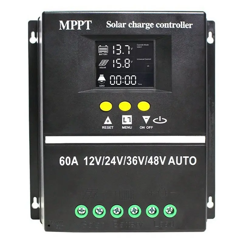 HGHO 2X 60A MPPT Solar Charge Controller, Intelligent Regulator For 12V-48V Auto RV Lead Acid Lithium Lifepo4