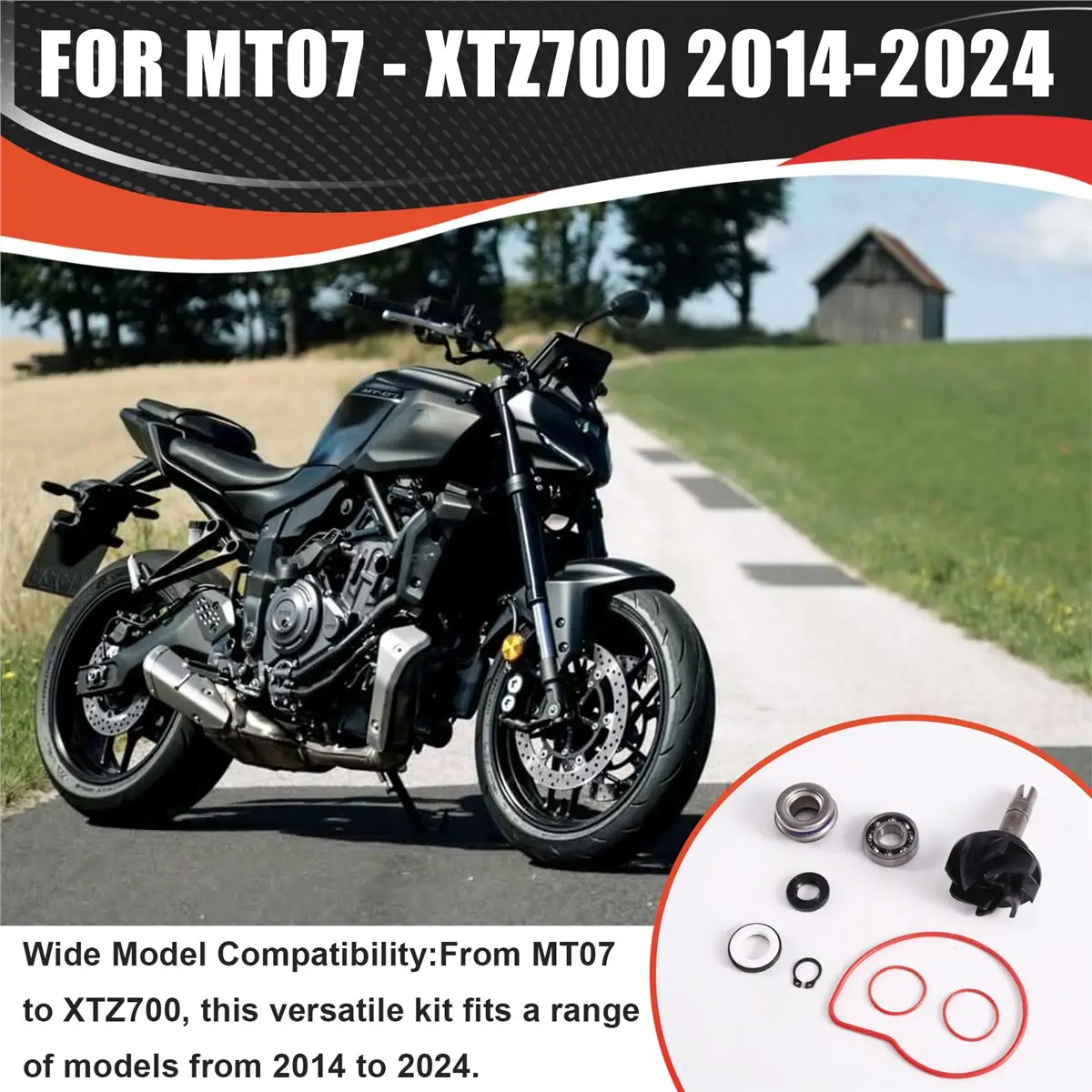 A23Z Water Pump Repair Kit for MT07 MT-07 14-24 YZF R7 22-24 FZ07 15-17 XSR700 18-24 XTZ700 21-24 1WS-12450-00-00
