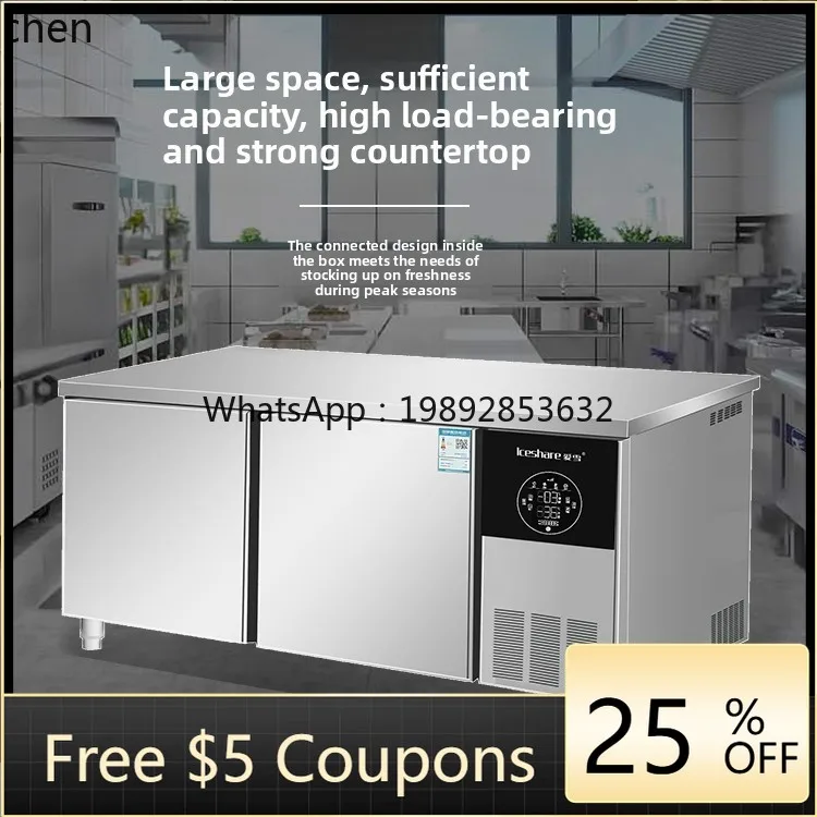 

ABB Refrigerated Freezer Milk Tea Shop Water Bar Operation Table Stainless Steel Refrigerator