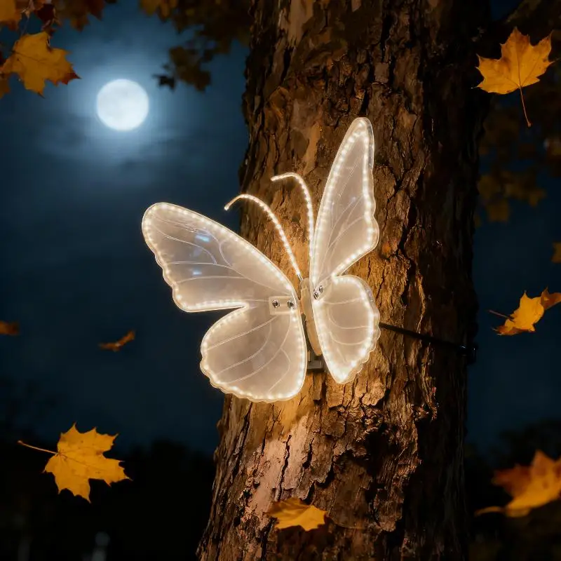 40/60CM LED Butterfly String Lights - Dynamic/Static Modes with Transformer for Outdoor Holiday & Party Decor