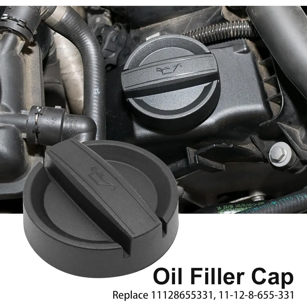 Oil Filler Cap 11128655331 Replacement for BMW 128i 135i 320i 328i 328xi M3 M5 M6 X1 X3 X5 X6 Z4 E46 E60 E84 E92 F10 N52 N54 N55