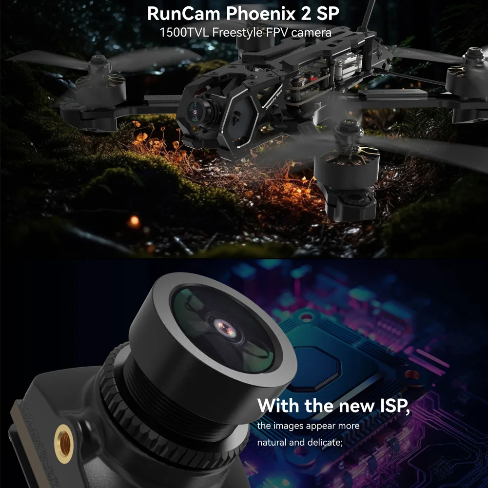 RunCam Phoenix 2 SP V3 FPV Camera 1500TVL Global WDR PAL/NTSC Switchable 5‑36V For FPV Racing Drone Quadcopter