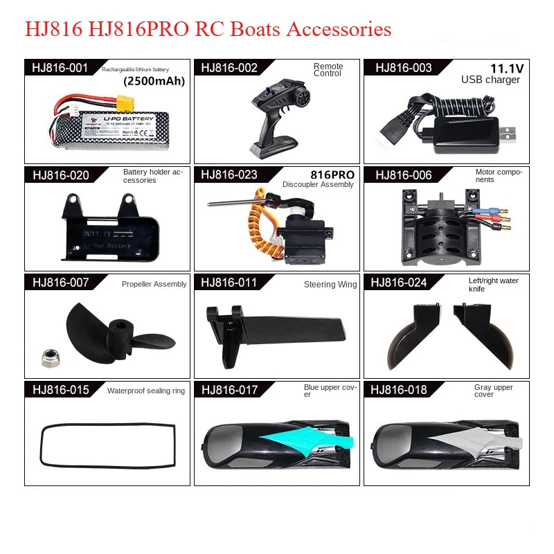 HJ816 HJ816PRO Navigation Model Brushless Boat High Speed Yacht Toy RC Boat Original Accessories