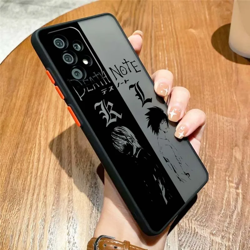 Death Note Boy Cool pour Samsung A56 A42 A36 A34 A33 A32 A23 A16 A04 A03 Note 20 5G coque de téléphone translucide givrée