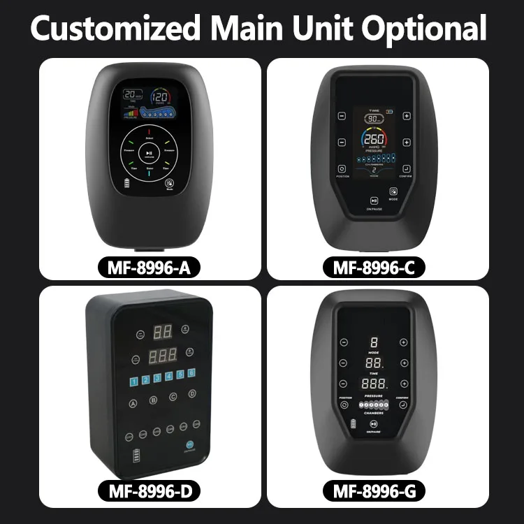 

6 Chambers Rechargeable Air Compression Recovery Boots Massage Foot Leg Therapy System Massager Device