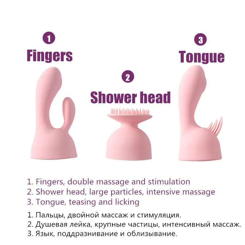 AV Magic Wand Dildo Vibrator G-Spot Multi Speed 3 Attachments Double Vibration Clitoris Vaginal Stimulate Massager Wand Sex Toys