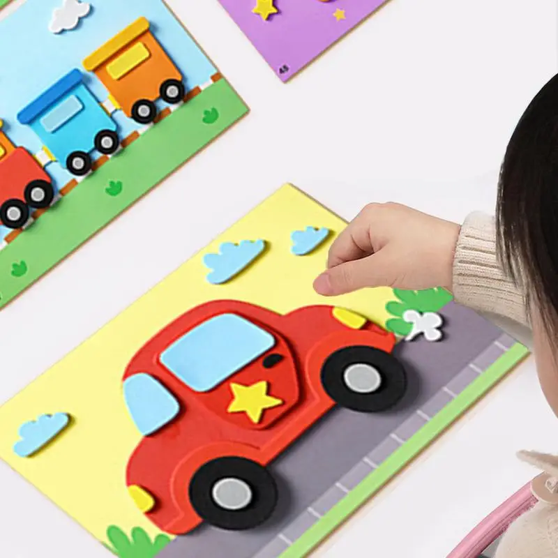 3D EVA Foam Sticker Cartoon Learning Education Toys Interactive Kids Handmade Stickers For Children Cognitive Abilities