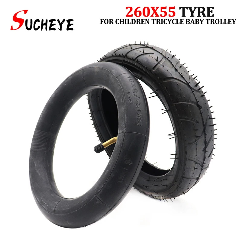 260x55 Tyre & Inner Tube Fits Children Tricycle Baby Trolley Folding  Cart, Electric Scooter, Children's Bicycle 260*55 Tire